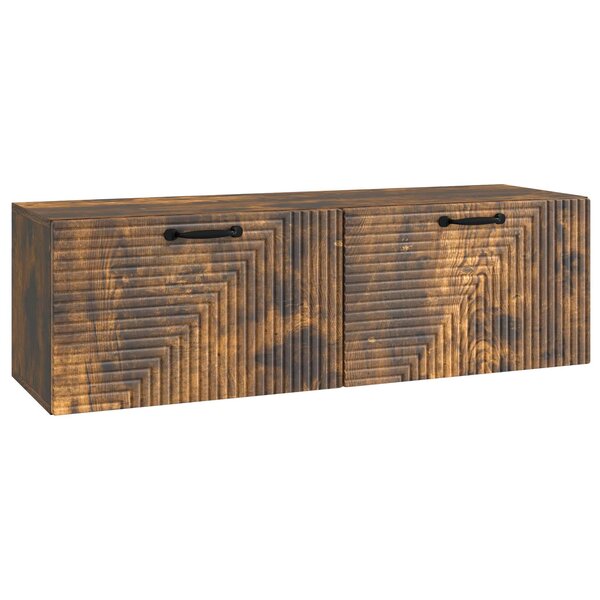 vidaXL Meuble TV mural Chêne fumé 98 x 31 x 30 cm Bois d'ingénierie