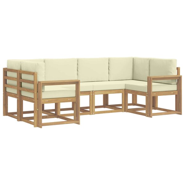 vidaXL Ensemble de canapés d'extérieur 6 pc Blanc et crème