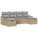 vidaXL Ensemble de canapé de jardin 6 Pièces Beige 55 x 62 x 69 cm