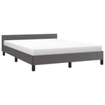 vidaXL Cadre de lit avec tête de lit sans matelas gris 140x200 cm