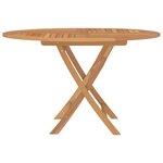 vidaXL Table pliable de jardin Ø 110x75 cm bois massif de teck
