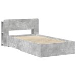vidaXL Cadre de lit avec rangement Gris béton 75 x 190 cm