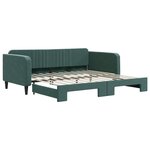 vidaXL Lit de jour avec lit gigogne vert foncé 100x200 cm velours