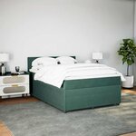 vidaXL Sommier à lattes de lit et matelas Vert foncé 140x200cm Velours