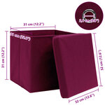 vidaXL Boîtes de rangement 10 Pièces Rouge foncé 32x32x32 cm Tissu