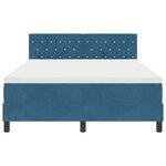 Lit Box Spring vidaXL avec Matelas & LED Bleu Foncé 140x190 cm Velours