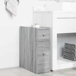 vidaXL Armoire de salle de bain étroite avec roulettes sonoma gris