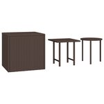 vidaXL Tables d'appoint 3 Pièces marron résine tressée