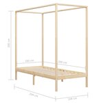 vidaXL Cadre de lit à baldaquin sans matelas bois massif 100x200 cm