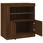 vidaXL Buffet avec lumières LED chêne marron 60 5x37x67 cm