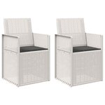 vidaXL Chaises de jardin salle à manger 2 pc Blanc et anthracite PP
