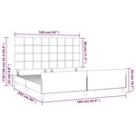 vidaXL Cadre de lit avec tête de lit Gris clair 160x200 cm Tissu