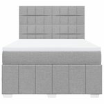 vidaXL Sommier à lattes de lit avec matelas Gris clair 140x190cm Tissu