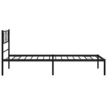 vidaXL Cadre de lit métal sans matelas avec tête de lit noir 90x190 cm