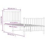 vidaXL Cadre de lit métal sans matelas avec pied de lit noir 75x190 cm