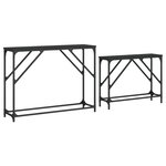 vidaXL Tables console gigognes 2 Pièces noir bois d'ingénierie