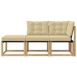 vidaXL 3 pc Unité de canapé sectionnel Blanc