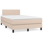 vidaXL Sommier à lattes de lit avec matelas LED cappuccino 120x190 cm