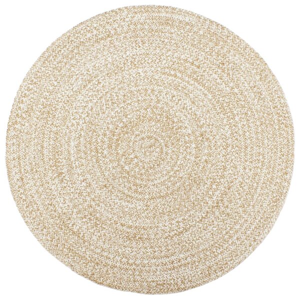 vidaXL Tapis fait à la main Jute Blanc et marron 210 cm