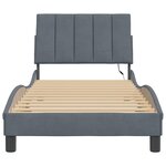 vidaXL Cadre de lit avec lumières LED gris foncé 90x190 cm velours
