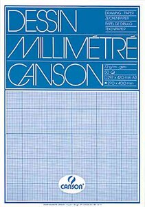 Bloc de papier millimétré  A4  90 g  bistre  50 feuilles CANSON