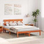 vidaXL Cadre de lit Marron 140 x 200 cm Bois de pin massif