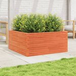 vidaXL Jardinière cire marron 100x100x46 cm bois de pin massif