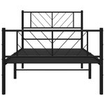 vidaXL Cadre de lit métal sans matelas avec pied de lit noir 75x190 cm
