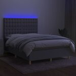 vidaXL Sommier à lattes de lit et matelas et LED Gris clair 140x200 cm