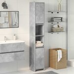 vidaXL Armoire de salle de bain Gris béton 30x30x183 5 cm Aggloméré