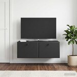 vidaXL Meuble TV mural 78 5 x 41 x 30 cm Noir Bois d'ingénierie