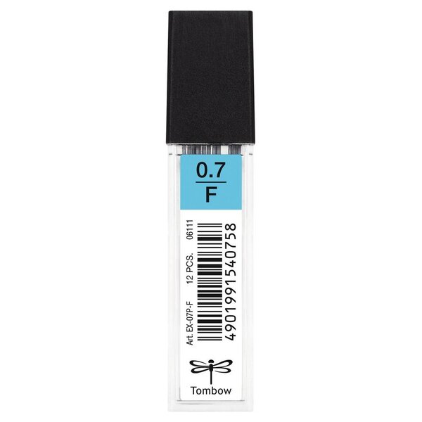 Etui de 12 Mine pour porte-mine pointe calibrée 0 7 mm dureté F TOMBOW