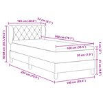 Lit Box Spring vidaXL avec Matelas Noir 100x200 cm Velours