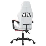 vidaXL Chaise de jeu avec repose-pied Blanc et rose Similicuir