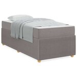 vidaXL Cadre de lit avec matelas avec matelas Taupe 100 x 200 cm tissu
