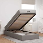 vidaXL Cadre de lit avec matelas Taupe 100 x 200 cm tissu