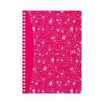 Cahier spirale oxford flowers - a5 14 8 x 21 cm - petits carreaux - 120 pages - lot de 5