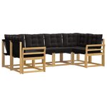 vidaXL Ensemble de canapés d'extérieur 6 pc Blanc et noir