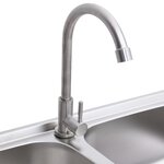 vidaXL Évier de camping Double lavabo avec robinet Acier inoxydable