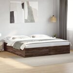 vidaXL Cadre de lit sans matelas chêne marron 200x200 cm
