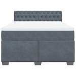 vidaXL Sommier à lattes de lit et matelas Gris foncé 140x200cm Velours