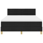 vidaXL Lit à Sommier avec Matelas Noir 140x200 cm en Tissu