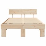 vidaXL Cadre de lit Marron 135 x 190 cm Bois massif en pin