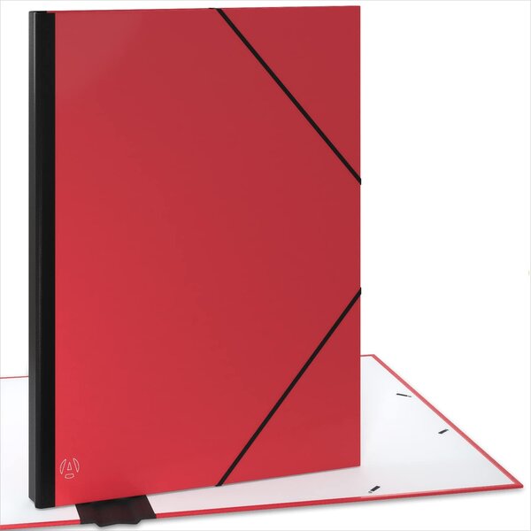 Carton à dessin A2- ACROPAQ- Rouge - 52 x 72 cm- Fermeture élastique- Dos extensible- Certifié FSC