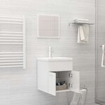 vidaXL Ensemble de meubles de bain 2 Pièces Blanc brillant Aggloméré