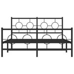 vidaXL Cadre de lit métal sans matelas avec pied de lit noir 140x200cm