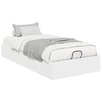 vidaXL Cadre de lit ottoman avec stockage Blanc 193 x 120 x 25 cm