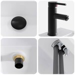 vidaXL Lavabo de salle de bains Noir Mat 45 5 x 25 5 x 13 cm métal