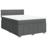 vidaXL Sommier à lattes de lit avec matelas Gris foncé 140x200cm Tissu