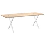 vidaXL Pieds de table à manger en forme de X  2 pièces  blanc  70 x (72-73) cm  acier